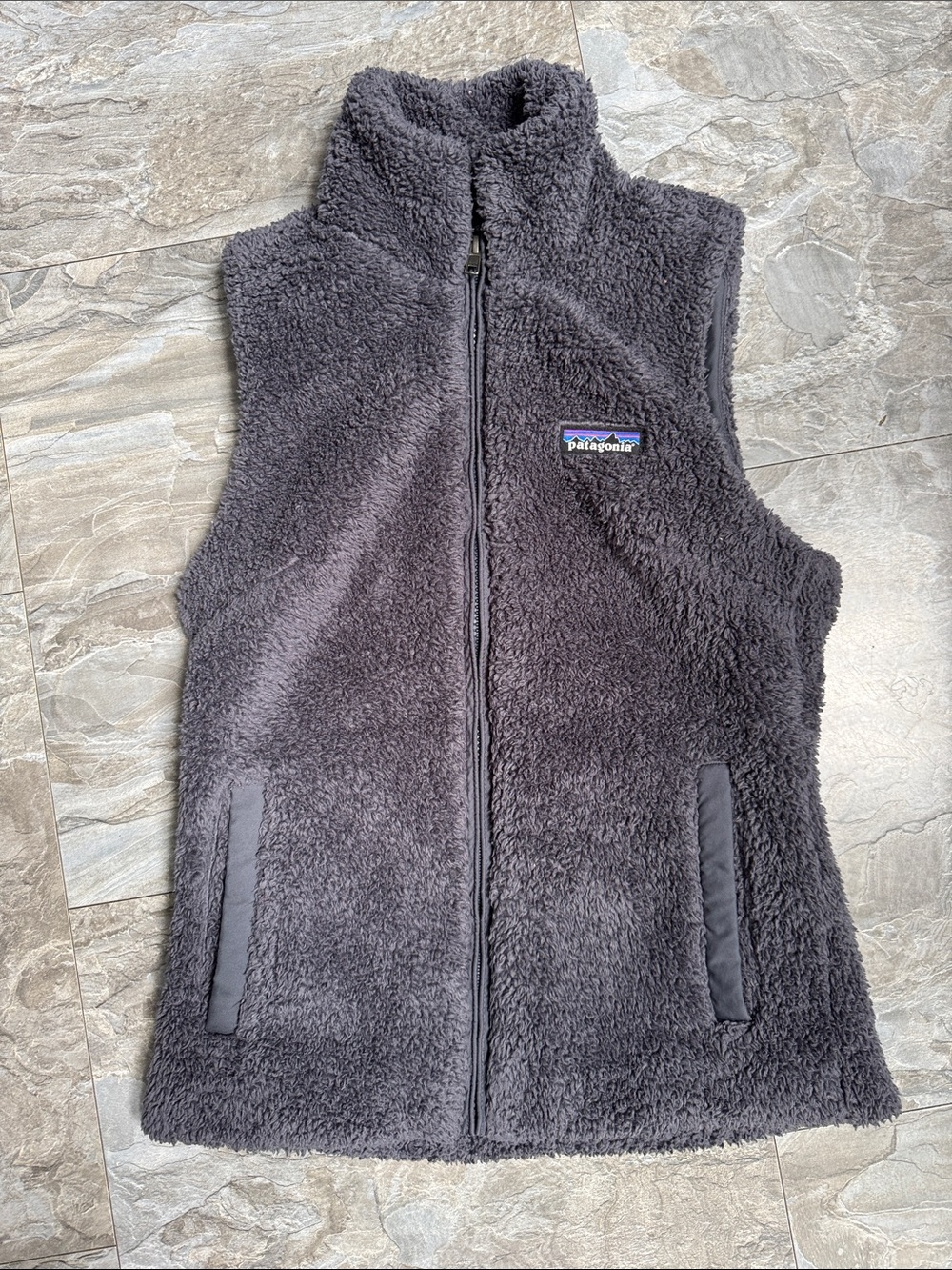 Patagonia Womens Charcoal Gray Sherpa Fleece Vest
